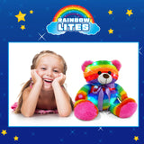 Rainbow Lites Teddy Bear Glow Plush LED Night Light Up Stuffed Animal (16 inch) by The Noodley