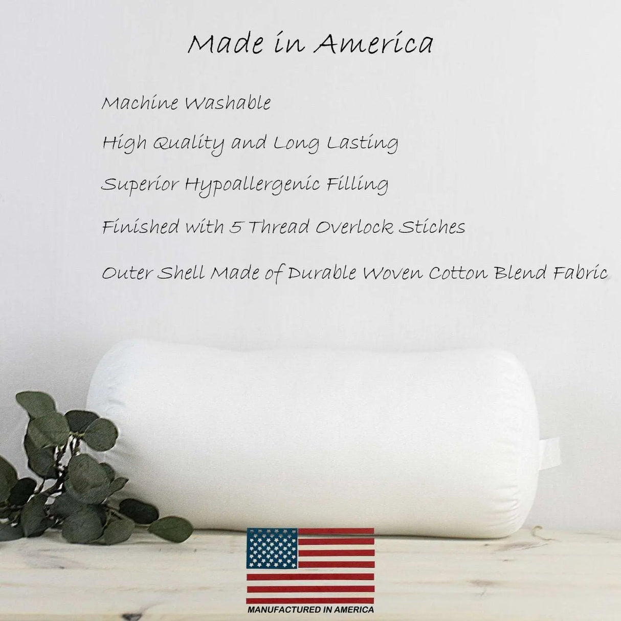 10x48 | Bolster Insert | Indoor Outdoor Hypoallergenic Polyester Fill | Quality Insert | Premium Insert by UniikPillows