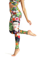 Kahlo Printed Yoga Leggings by Yoga Democracy