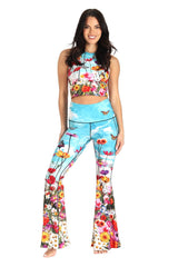 Flower Bomb Printed Bell Bottoms by Yoga Democracy