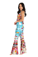 Flower Bomb Printed Bell Bottoms by Yoga Democracy