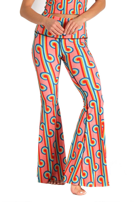 Rainbow Chaser Printed Bell Bottoms by Yoga Democracy