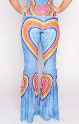 Rainbow Love Printed Bell Bottoms by Yoga Democracy