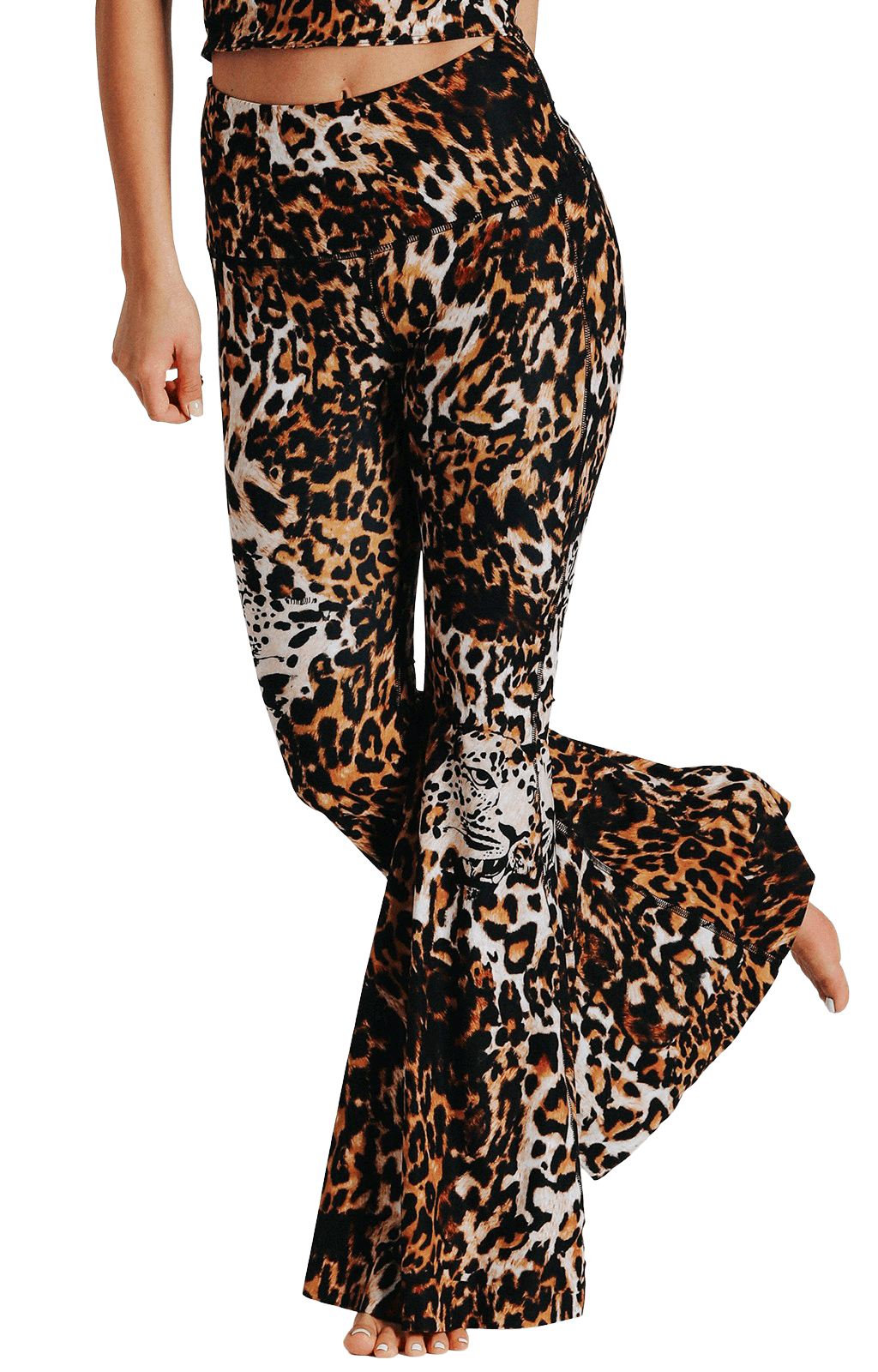 Wildcat Printed Bell Bottoms by Yoga Democracy - Vysn