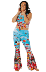 Flower Bomb Printed Bell Bottoms by Yoga Democracy