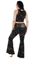 Humble Warrior Printed Bell Bottoms by Yoga Democracy