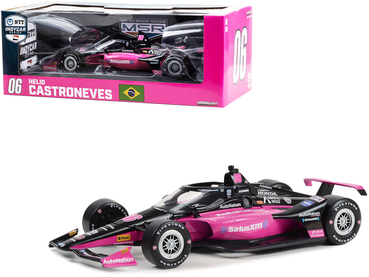 Dallara IndyCar #06 Helio Castroneves "AutoNation - SiriusXM" Meyer Shank Racing "NTT IndyCar Series" (2023) 1/18 Diecast Model Car by Greenlight