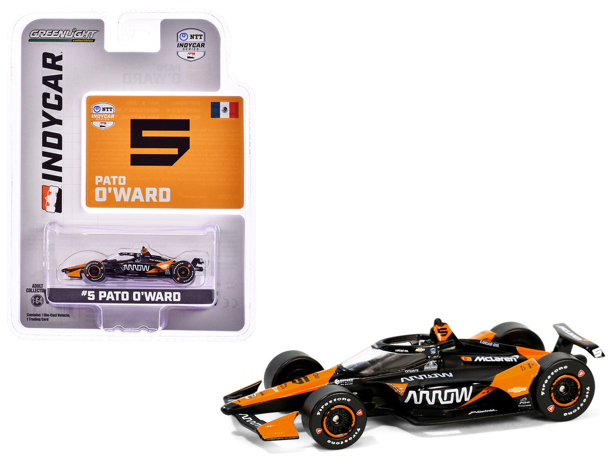 Dallara IndyCar #5 Pato O’Ward "Arrow" Arrow McLaren "NTT IndyCar Series" (2024) 1/64 Diecast Model Car by Greenlight