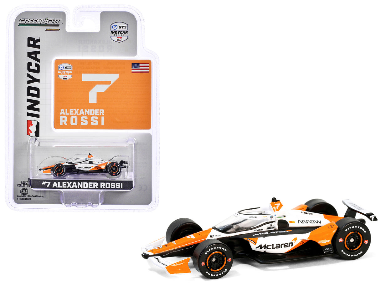 Dallara IndyCar #7 Alexander Rossi "Arrow" Arrow McLaren "NTT IndyCar Series" (2024) 1/64 Diecast Model Car by Greenlight