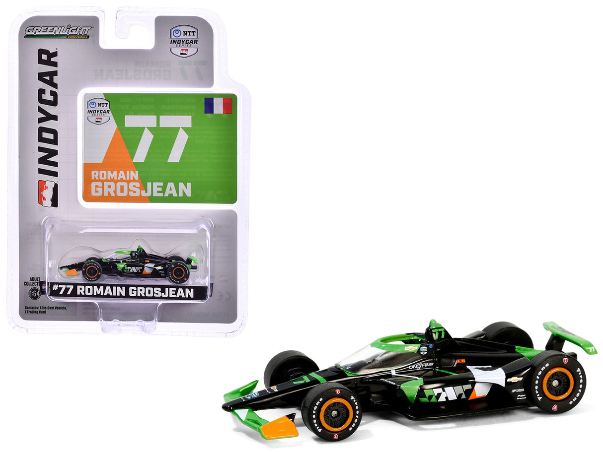 Dallara IndyCar #77 Romain Grosjean "DNS Filter" Juncos Hollinger Racing "NTT IndyCar Series" (2024) 1/64 Diecast Model Car by Greenlight