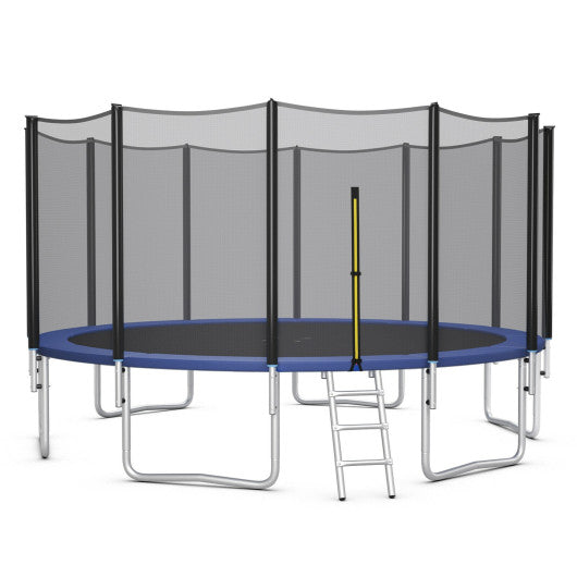 8/10/12/14/15/16 Feet Outdoor Trampoline Bounce Combo with Safety Closure Net Ladder-8 ft