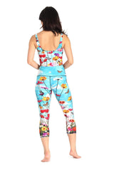 Flower Bomb Printed Yoga Crops by Yoga Democracy