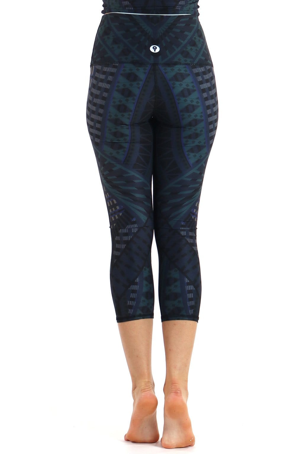 Warrior One Printed Yoga Crops by Yoga Democracy