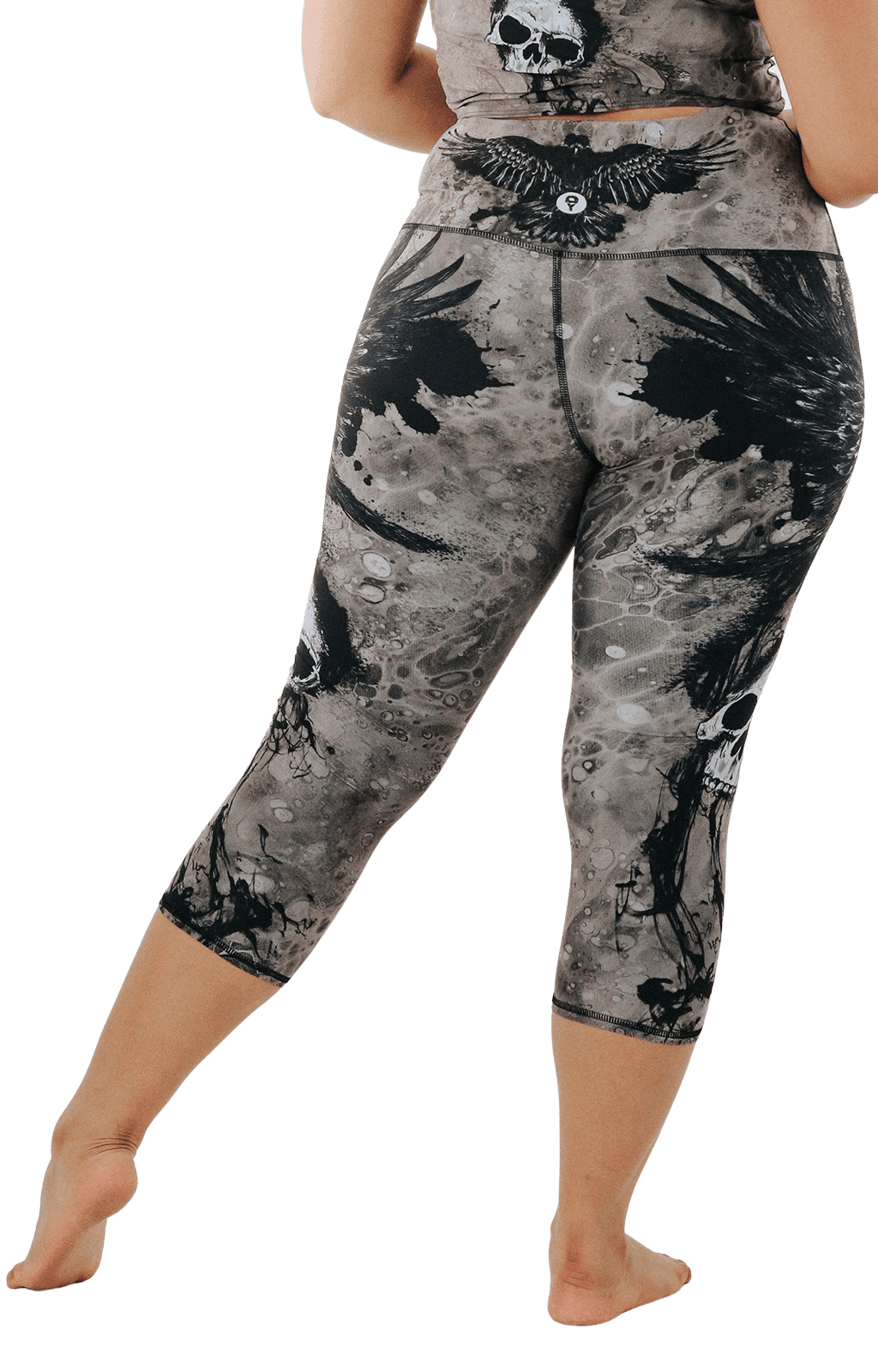 The Raven Printed Yoga Crops by Yoga Democracy - Vysn