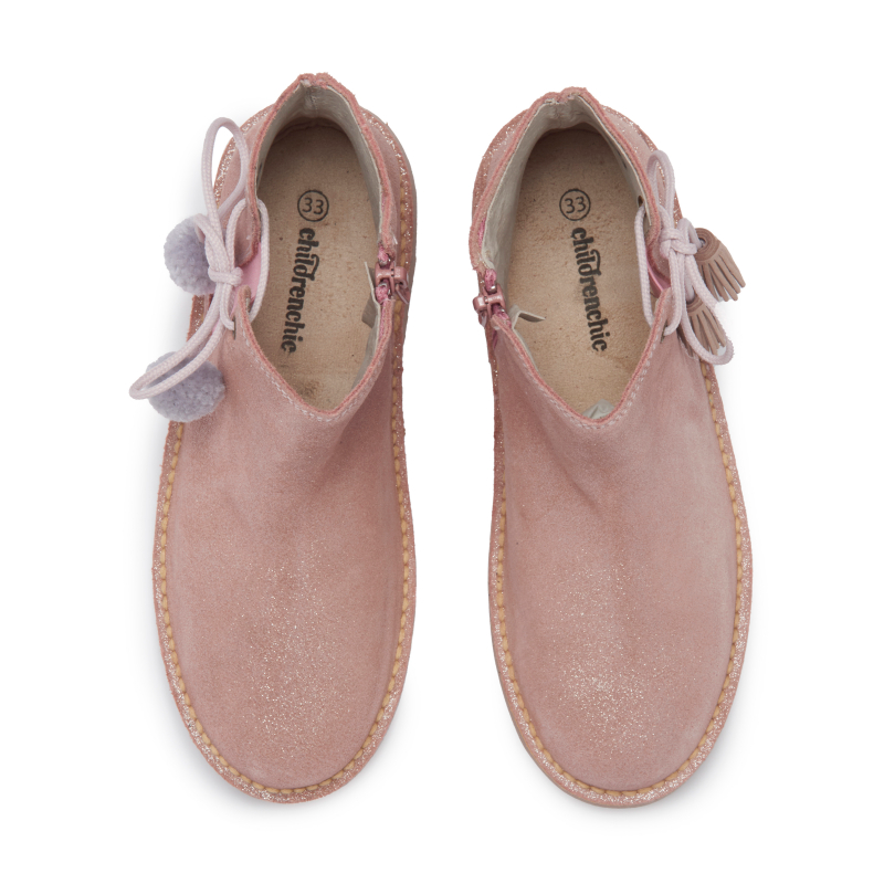 PomPom Chelsea Boots in Rose by childrenchic