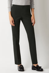 Ecru Designs Mid Waist Solid Stretch Crepe Pant by Curated Brands