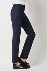 Ecru Designs Mid Waist Solid Stretch Crepe Pant by Curated Brands