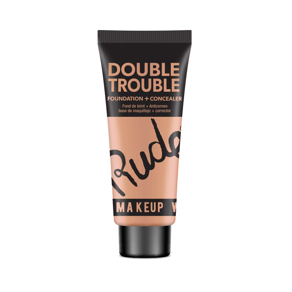 RUDE Double Trouble Foundation + Concealer - Tan 12