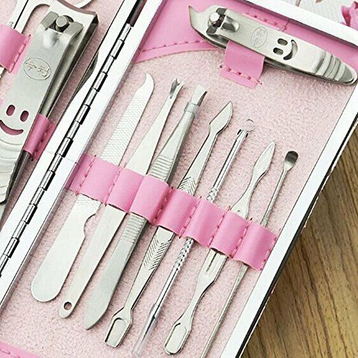 12PCS Pedicure / Manicure Set Nail Clippers Cleaner Cuticle Grooming Kit Case by Plugsus Home Furniture