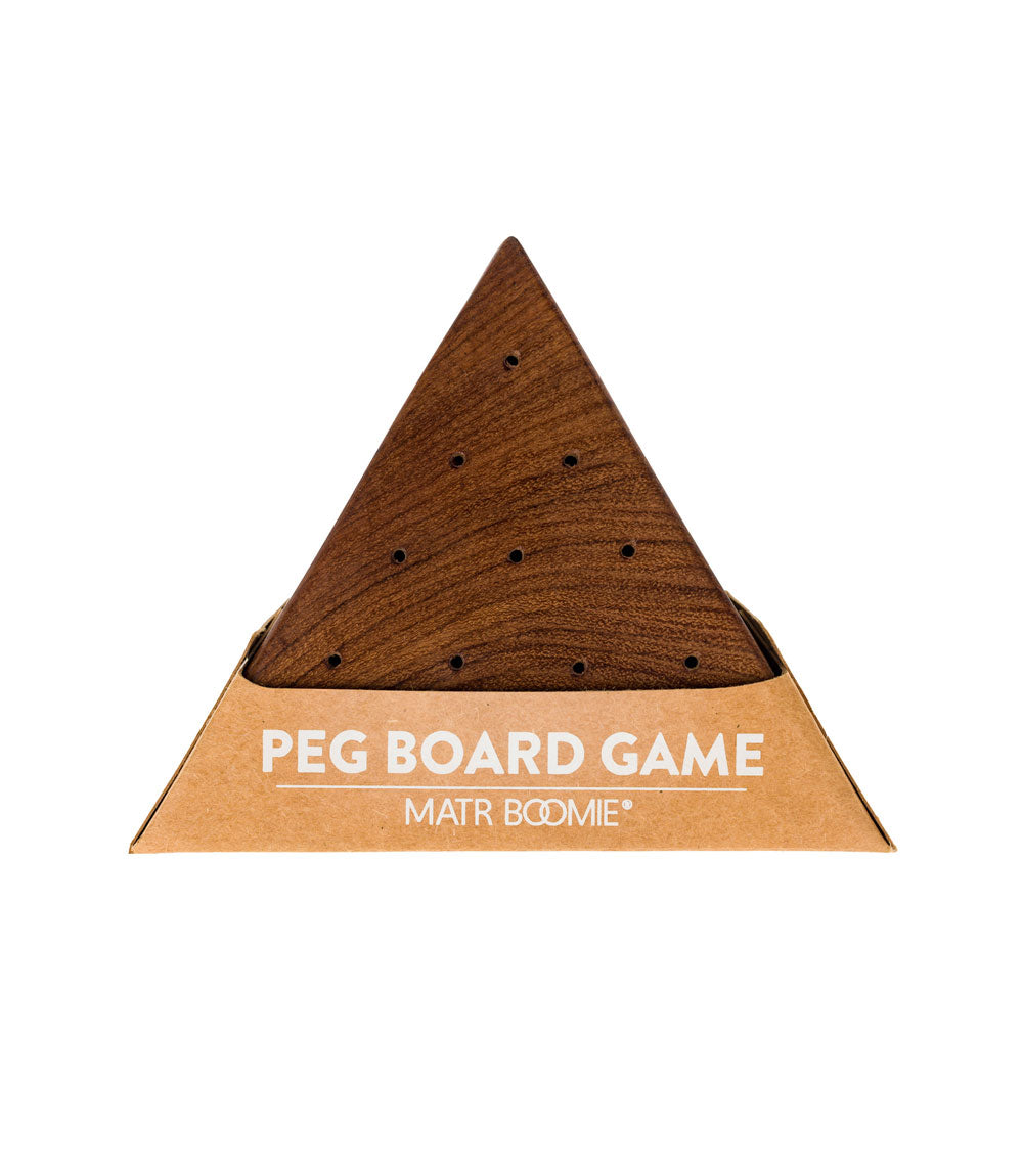 Triangle Peg Board Game - Handcrafted Wood by Matr Boomie