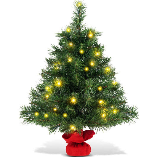 2 Feet Tabletop Fir Artifical Christmas Tree with LED Lights