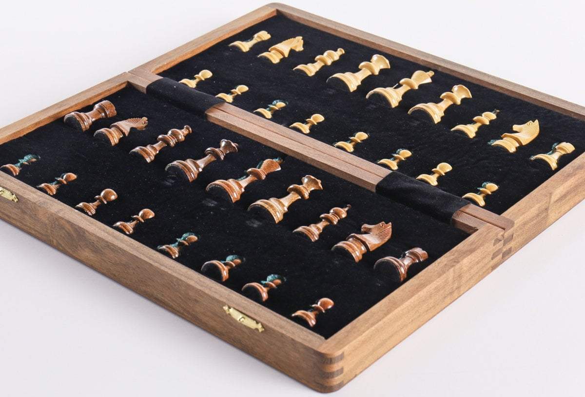 14" Folding Chess Box and Set by Chess House