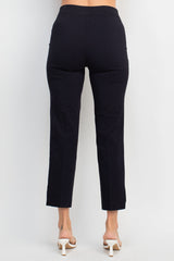 Counterparts banded mid waist slim leg stretch crepe pant by Curated Brands