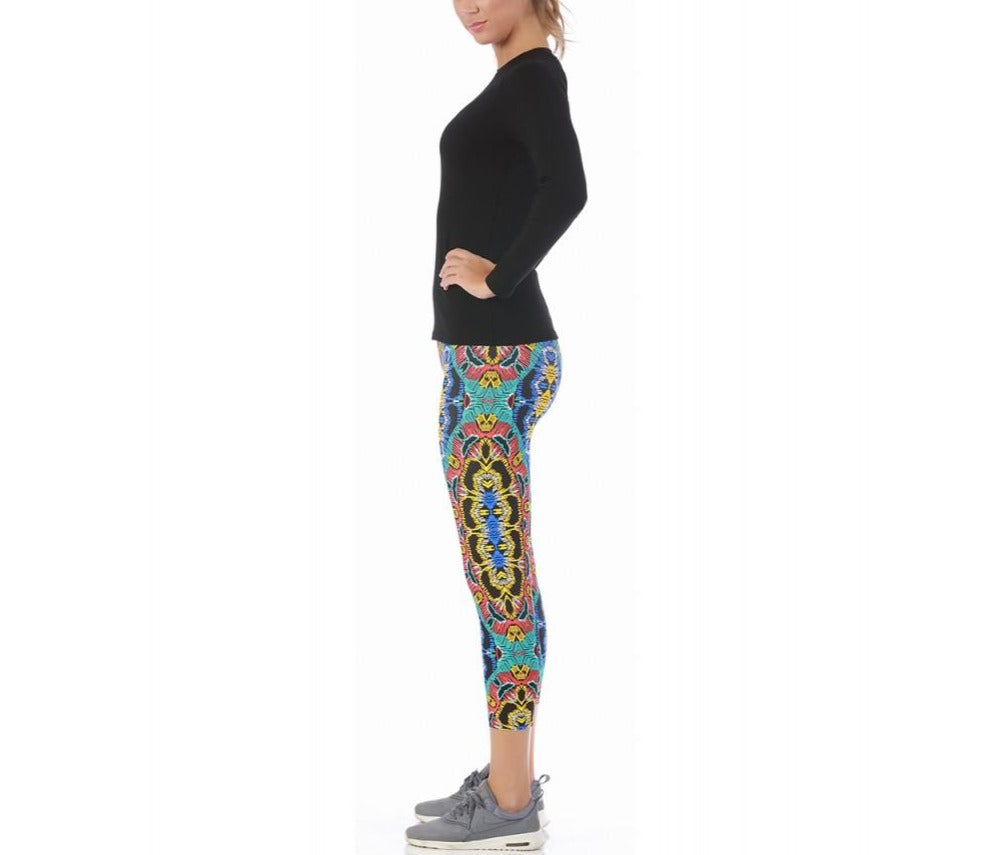 InstantFigure Activewear Capri Printed With Wide Waistband - 14504M by InstantFigure INC