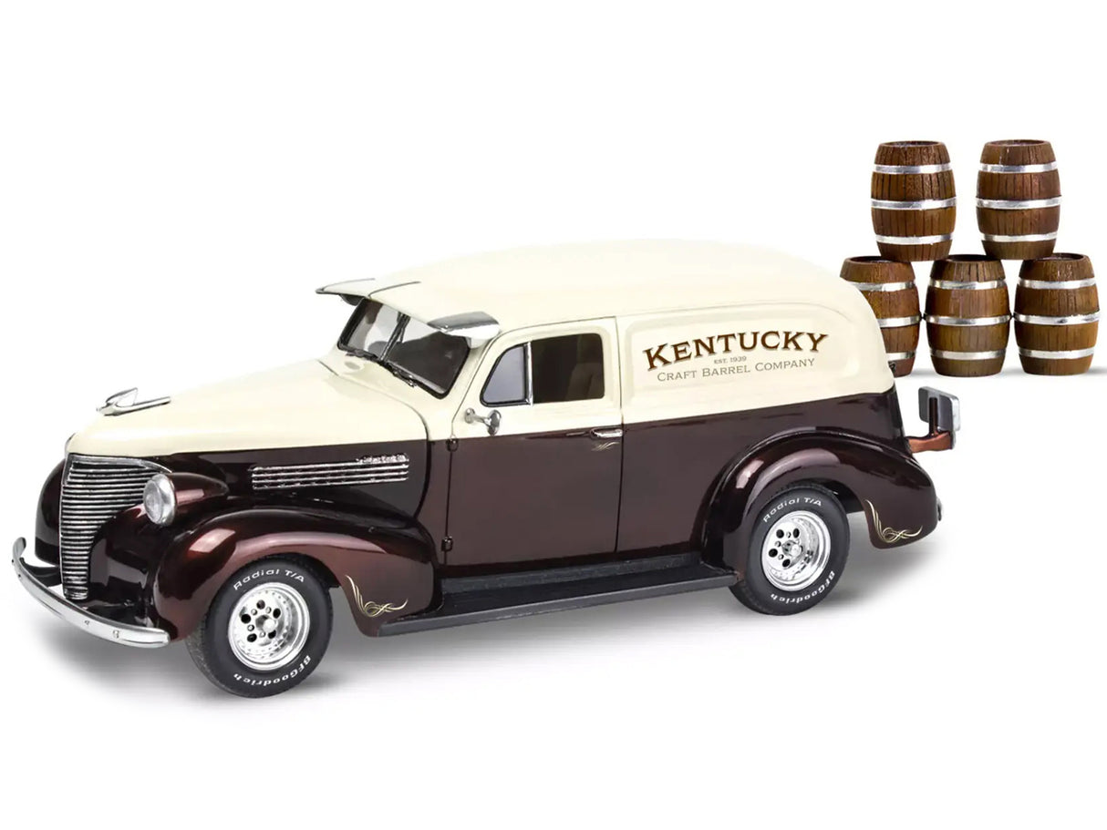 Level 4 Model Kit 1939 Chevrolet Sedan Delivery with Barrel Accessories 1/24 Scale Model by Revell