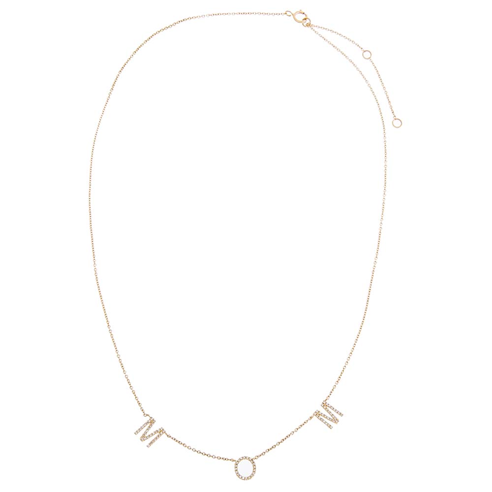 Diamond Pave Mom Necklace 14K by By Adina Eden