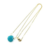 14kt Gold Filled Aqua Jade Wire Wrap Delicate Gemstone Drop Necklace by Alexa Martha Designs