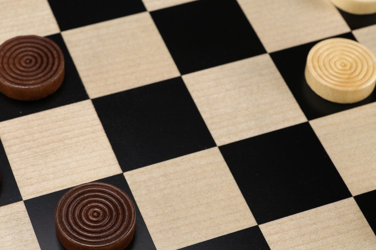 15" Wooden Chess and Checkers Set - Black by Chess House