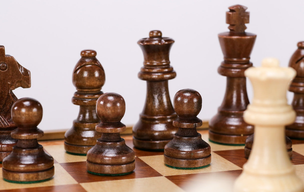 15" Wooden Chess and Checkers Set - Walnut by Chess House