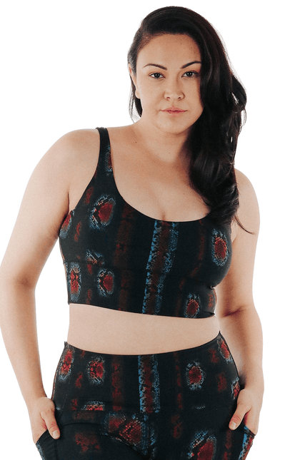 Limitless Sports Bra in Iridescent Snake - Medium Support, A - E Cups by Yoga Democracy - Vysn