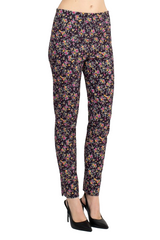 Counterparts Mid Banded Waist Multi Print Ankle Pull On Stretch Rayon Pant by Curated Brands