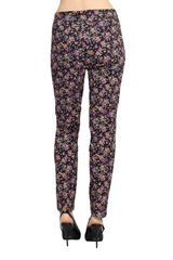 Counterparts Mid Banded Waist Multi Print Ankle Pull On Stretch Rayon Pant by Curated Brands