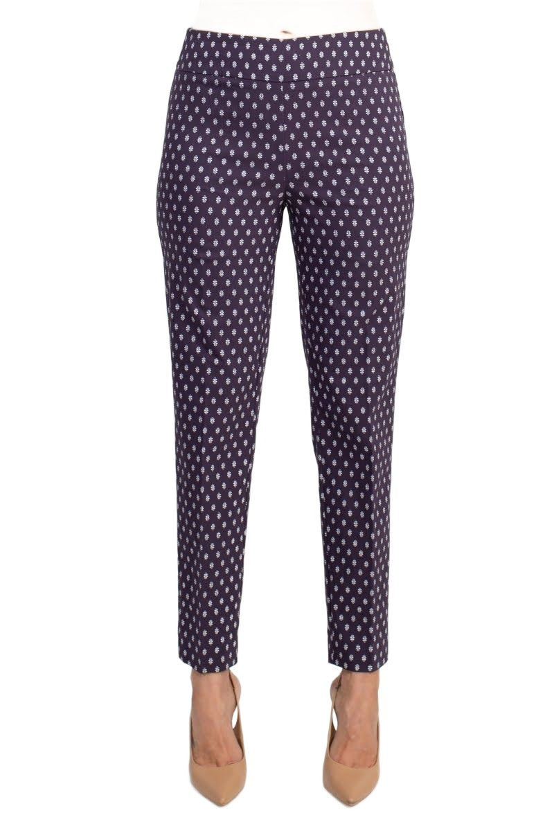 Counterparts Mid Banded Waist Multi Print Stretch Rayon Pants by Curated Brands