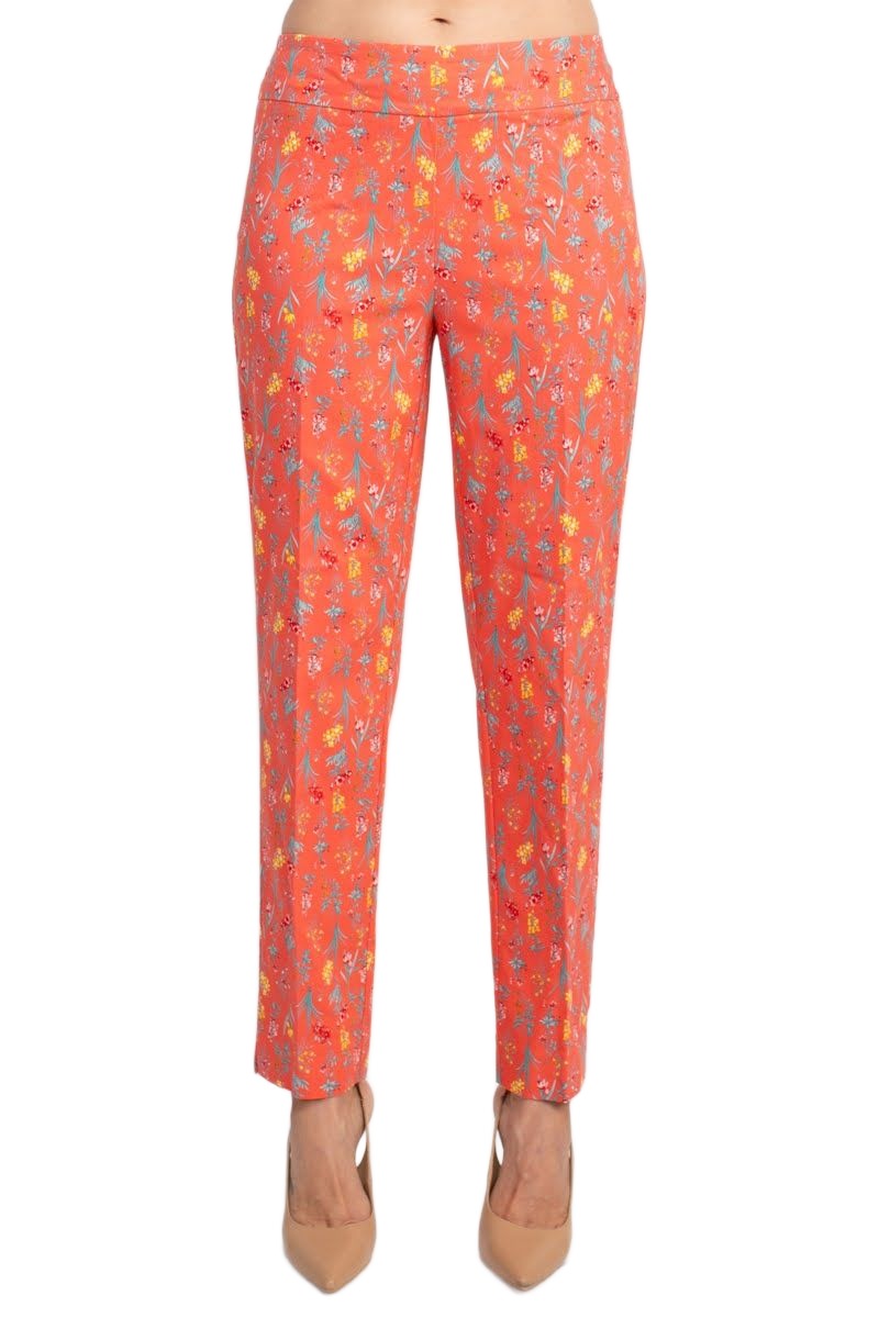 Counterparts Mid Banded Waist Multi Print Stretch Rayon Pants by Curated Brands