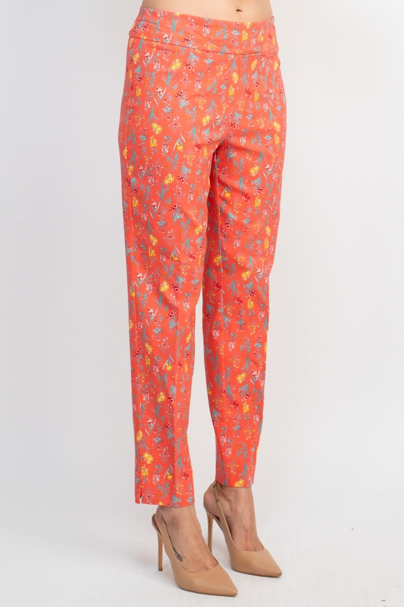 Counterparts Mid Banded Waist Multi Print Stretch Rayon Pants by Curated Brands