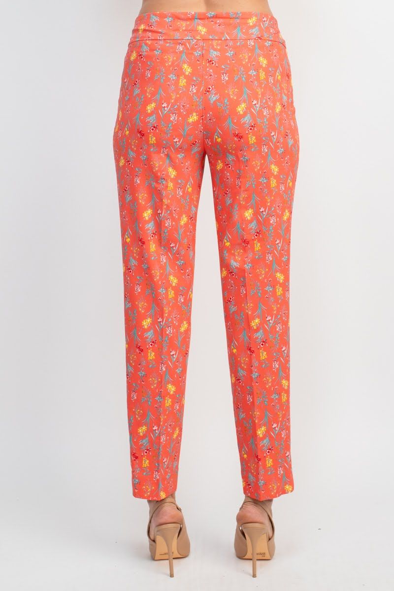 Counterparts Mid Banded Waist Multi Print Stretch Rayon Pants by Curated Brands