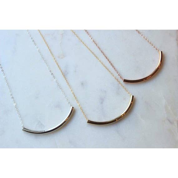 Curved Tube Necklace by Fashion Hut Jewelry