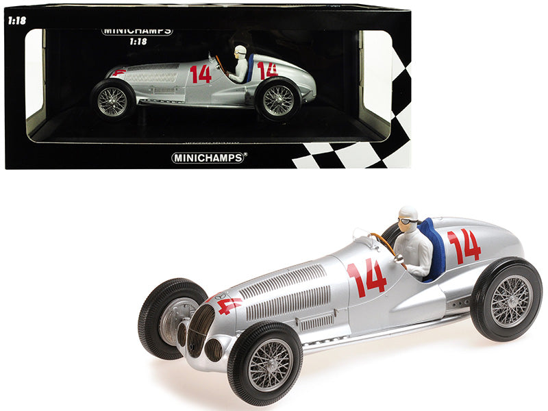 Mercedes Benz W125 (Daimler-Benz AG) #14 Manfred V. Brauchitsch 2nd Place 1937 GP Von Deutschland (The German Grand Prix) Limited Edition to 300 pieces Worldwide 1/18 Diecast Model Car by Minichamps