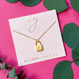 Scripted Notes Locket Initial Necklace by Ellisonyoung.com