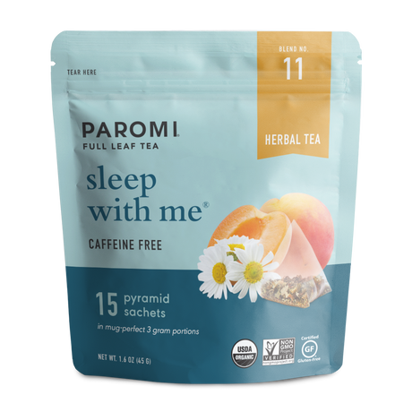 Organic Sleep With Me Herbal Tea, Caffeine Free, in Pyramid Tea Bags by Paromi Tea