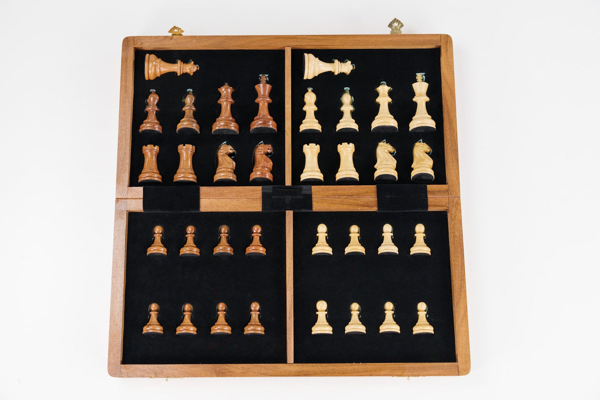 16" Folding Magnetic Wooden Chess Set by Chess House