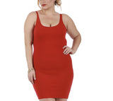 InstantFigure Curvy Short Sleeveless Scoop Neck Tank Dress 168031C by InstantFigure INC