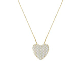 Heart Pave Flat Silm Necklace by BeyondEnvy