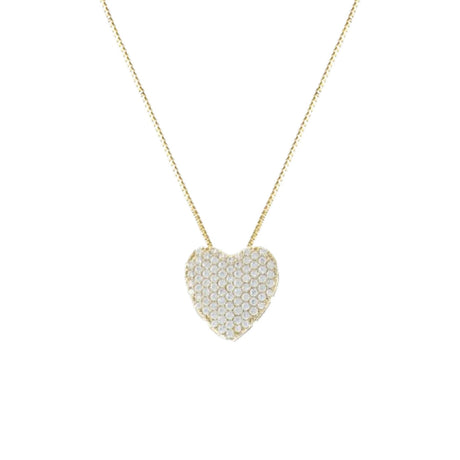 Heart Pave Flat Silm Necklace by BeyondEnvy