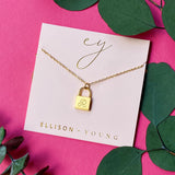 Scripted Notes Locket Initial Necklace by Ellisonyoung.com