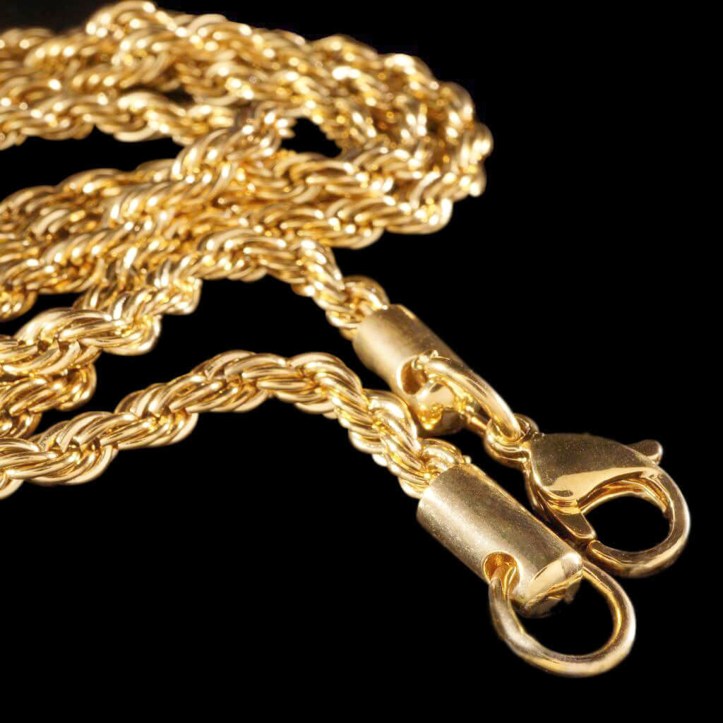 Rope Chain in Yellow Gold by Custom Gold Grillz